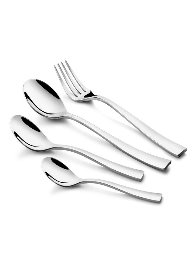 FnS Slim Line Premium Stainless Steel 24 pcs Cutlery Set with Hanging Stand (6 Dinner Spoons, 6 Dinner Forks, 6 Tea Spoons & 6 Baby Spoons & 1 Cutlery Stand) - Image 2